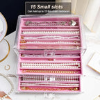 YUFONG Necklace Holder Organizer, Dustproof Necklace Box Velvet Necklace Organizer Box with Lid Clear Acrylic Dustproof Stack