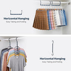 HOUSE DAY 10 Pack Closet Organizers and Storage with 5 Holes for Cascading, Multipurpose, Space Saving Hanger Organizer, Clos