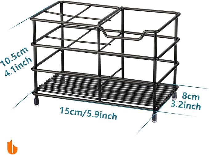 Urbanstrive 304 Stainless Steel Bathroom Toothbrush Holder Toothpaste Holder Stand Bathroom Accessories Organizer (Black, Lar