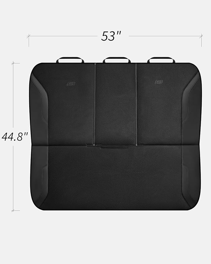 Skechers Memory Foam Car Seat Covers, Leather Seat Covers with Thick Memory Foam, Black Air Cool Rear Seat Covers, Automotive
