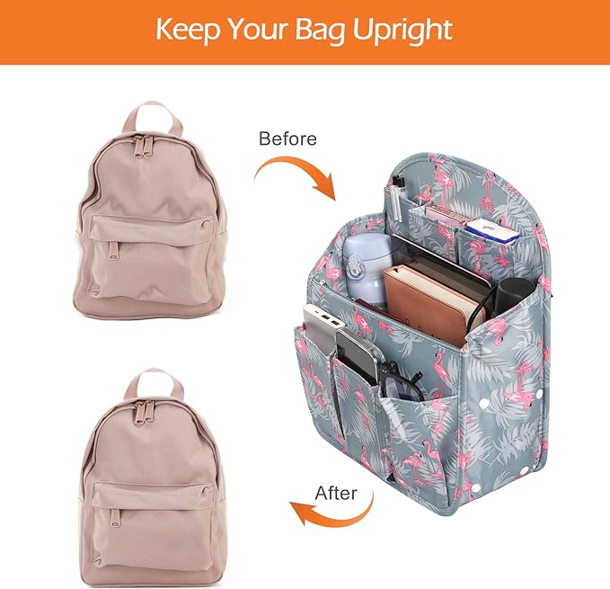 Surblue Backpack Organizer Insert Liner Hanging Travel Rucksack Purse and Handbag Insert Pocket, High-capacity Divider Foldab
