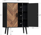Iwell Storage Cabinet with 2 Shelves & Doors, Sideboard Buffet Cabinet with Storage, Entryway Cabinets, Accent Cabinets for L