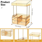 SNSLXH 4 Drawers Makeup Organizer - 4 Tier Makeup Storage, Cosmetics Organiser, Ideal for Cosmetic, 4 Dividers with Drawers f