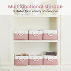 Storage Baskets for Shelves 13.8x9.8x6.7 Inch, Foldable Fabric Storage Bins with Handles, Small Storage Baskets for Organizin
