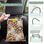 Cute Car Trash Can, Hanging Canvas Car Back Seat Organizer and Storage Bag, Funny Car Trash Bag For Travelling, Outdoor Cute Brown Leopard Pattern