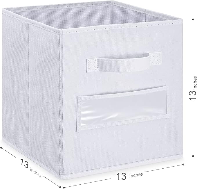 artsdi 13x13x13 storage cube bins(Set of 8)Fabric storage cubes with 8 Labels Window Cards & a Pen,storage cubes 13x13, stora