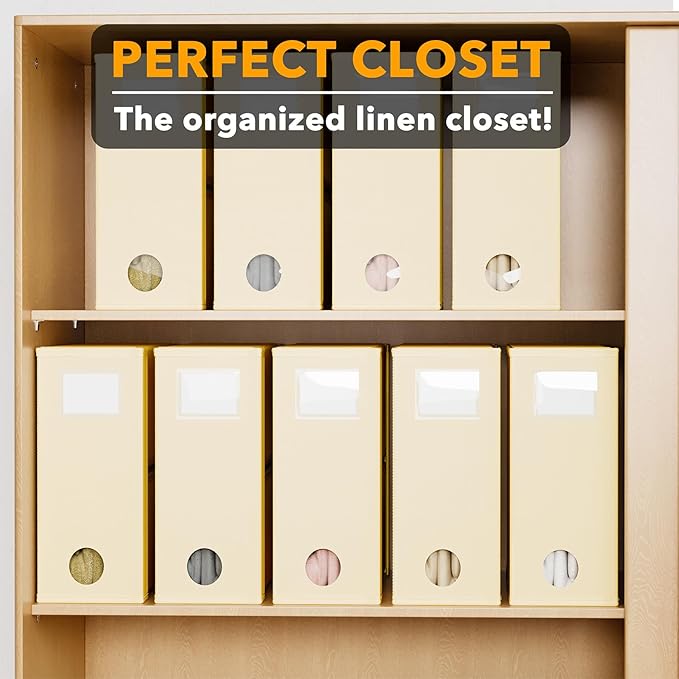 SpaceAid 9 Pack Bed Sheet Organizers and Storage, Foldable Sheet Organizer with Window for Linen Closet, Set Folder Keeper fo