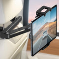 Car Headrest Tablet Holder - [Zinc Alloy Lockable Arm][Foldable Clip] Universal Car Tablet Mount Backseat, Car Accessories for Kids, for iPad Pro, Air, Mini, Galaxy, Fire HD, 4.7-13" Tablets