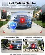 AZDOME ADAS Dash Cam Front and Rear, 4K+2.5K UHD Dash Camera for Cars, 64GB Card Included, Voice Control, Bulit-in 5.8GHz Wi-