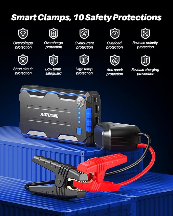 AUTOONE 4000A Car Jump Starter, Battery Jumper Starter Portable for Compact Car Up to 10.0L Gas and 8.0L Diesel Engine Jump