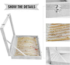 Siveit Necklace Organizer Box Premium 20 Hooks Necklace Display Jewelry Tray with Transparent Lid Jewelry Necklace Display Bo