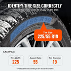 VEVOR Tire Chains, Snow Chains for Cars SUV Pickup Trucks, 2 Pack Adjustable Snow Tire Chains Compatible with Tire Width 235 