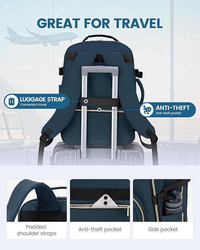 LOVEVOOK Travel Backpack for Women & Men 40L,Airline Approved Carry On Backpack Travel Essentials,TSA Carry on Luggage,Waterp