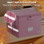 ENGPOW 5200°F File Box Fireproof Document Box with Lock,Heat Insulated Collapsible File Storage Organizer Box with Handle,Por