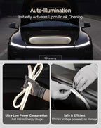 TPARTS Frunk LED Light Strip for Tesla Model Y Juniper 2025, Flexible Silicone Waterproof Interior Lighting Bar, Tool-Free Installation Front Trunk Accessories Ambient Lights (Cool White Light)
