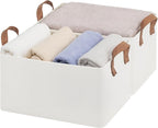 StorageWorks Storage Bins, Fabric Storage Bins for Shelves, Storage Baskets with Metal Frame, Closet Baskets and Bins with Ha