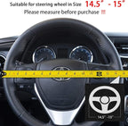 Suede Steering Wheel Cover,Compatible with KIA Optima Soul Sportage Sorento Rondo Spectra Sedona Suede Sport Non-Slip Wheel Cover Car Interior Accessories 15 inch for Man and Women