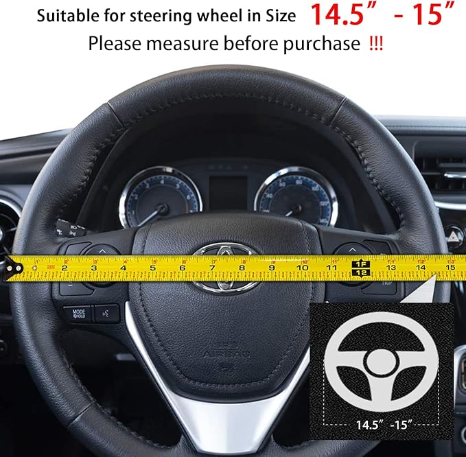 Suede Steering Wheel Cover,Compatible with Volvo S80 S60 XC60 V60 V70 Suede Leather Sport Non-Slip Wheel Cover Car Interior Accessories 15 inch for Man and Women