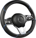 Steering Wheel Cover, Premium Nappa Leather Steering Wheel Cover, Non-Slip & Breathable, Universal Fit for 14.5-15 Inch Wheel