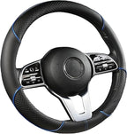 Steering Wheel Cover, Premium Nappa Leather Steering Wheel Cover, Non-Slip & Breathable, Universal Fit for 14.5-15 Inch Wheel