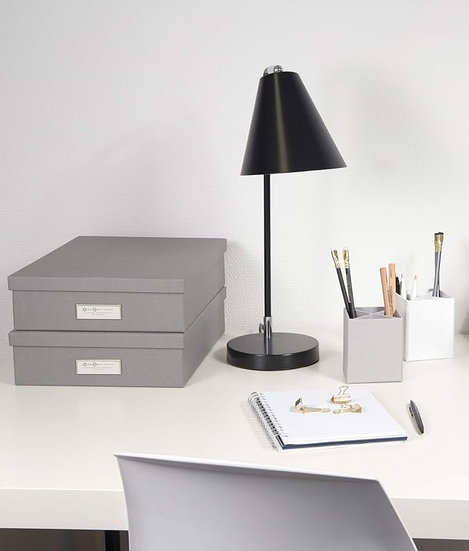 Bigso Oskar Fiberboard Label Frame Document Letter Box - File Organizer Box for Important Paperwork - Document Storage with a
