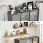 Vivelove 12" Deep Floating Shelves with Invisible Brackets, 72" Wall Shelves for Bathroom Bedroom Kitchen Living Room Laundry