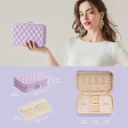 Lolalet Travel Jewelry Case for Women Girls, Travel Jewelry Organizer Box with Mirror & Clear Storage Bag, Small Portable Ear