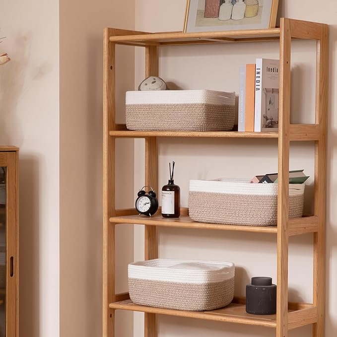 OIASKET Storage Baskets for Organizing 3 Pack, Woven Baskets for Shelves, Closet Organizer Bins Empty Gift Basket Toy Storage