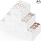 Criusia 6 Pack Large Clothes Organizer, Wardrobe Closet Organizer and Storage with Handles, Foldable Fabric Closet Organizers