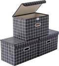STOREONE Fabric Storage Cube Bins Foldable Organizer Container Collapsible Basket with Lids and Metal Handles, for Home, Bedr