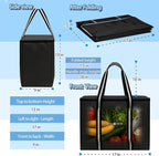 Insulated Reusable Grocery Bag - Zippered Cooler Tote Extra Large Thermal Shopping Bag for Groceries Frozen or Hot Food