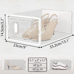 SIMPDIY Shoe Storage, 12 Pack Shoe Organizer for Closet, Shoe Boxes Clear Plastic Stackable Shoe Containers with Lids for Siz