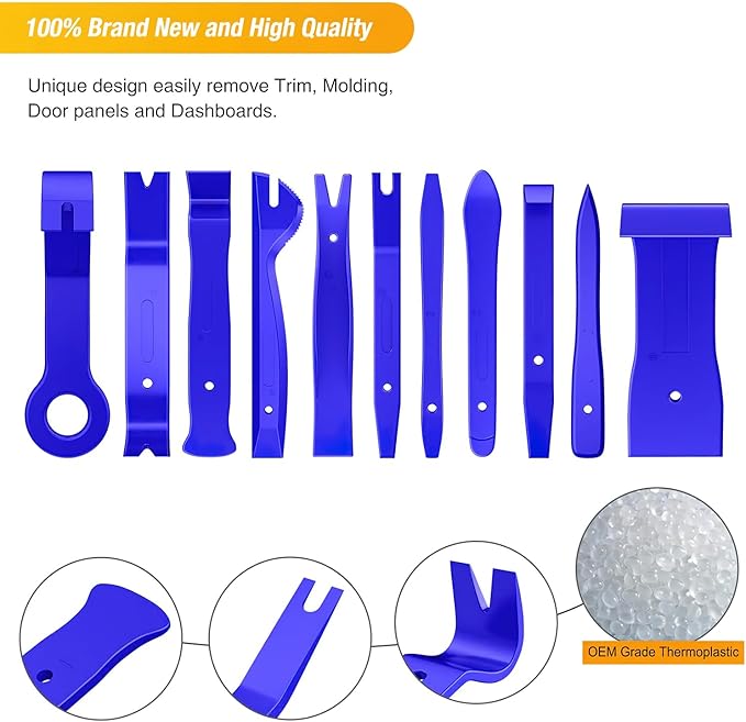 GOOACC 40Pcs Trim Removal Tool,Auto Terminal Removal Key Tool,Auto Clip Pliers Stereo Removal Tools,Car Upholstery Repair Rem