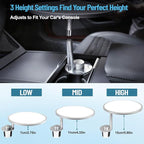 Car Tray Table & Car Desk for Laptop with 2 Risers and Anti-Slip Pad, 360° Rotating Cup Holder for Working and Eating Compatible with Tesla Model 3/Y/S, Ford F150/Explorer/Maverick & Most Vehicles/EV
