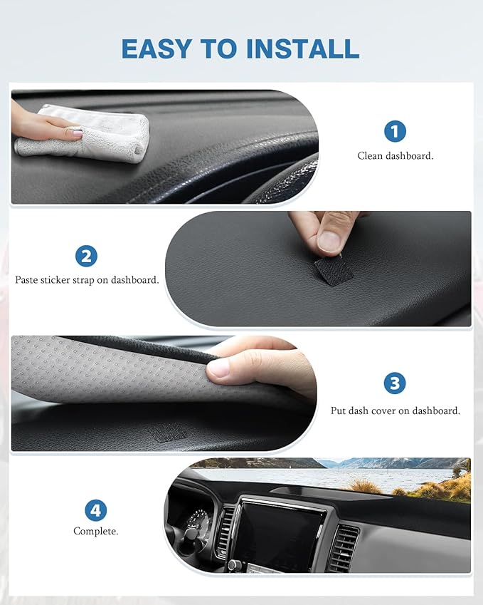 FIILINES Dash Cover for Nissan Frontier 2022-2025, Dashboard Mat Frontier Accessories Dashboard Cover Sunshade Nonslip Mesh P