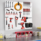 FZK Peg Board, 82PCS Metal Pegboard Wall Organizer Kit. Heavy Duty Pegboard, Peg Boards, Pegboard for Walls, White Pegboard f