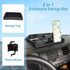 Aunginsy Center Console Dash Storage Tray with Mobile Phone Mount Compatible with Hummer H3 2005-2009, Car Dashboard Multi-Functional Phone Holder Storage Box Dash Organizer Tray Insert Accessories