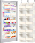 UVIAHOMI Heavy Duty Over The Door Organizer 5 Tiers, Extra Large Behind Door Storage of 10 Big Front & 10 Mesh Pockets, 80lb 