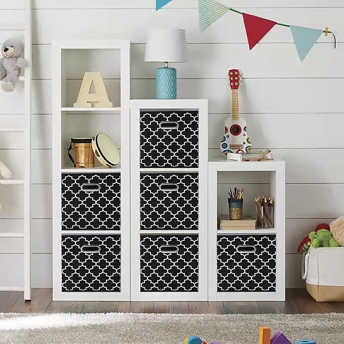 11 Inch Cube Storage Bins , Fabric Cube Organizer Bins with Handle, Foldable Cube Bins for Cloth or Accessary Storage, 11x11x