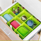 ZOENHOU 60 PCS Green Drawer Dividers, 12.6 x 2.8 Inch Adjustable Premium Plastic Drawer Divider Organizers for Makeup Drawers