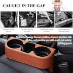 DXNQ Car Cup Holder Gap Filler Organizer, Multifunctional Auto Front Console Gap Filler with Cup Holder, Leather Extra Cup Ho