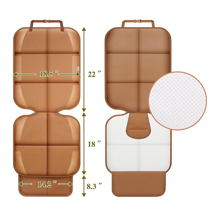 Meolsaek Car Seat Protector for Child Car Seat, Durable 600D Fabric Waterproof Car Seat Cover with Thick Pad Non-Slip Backing