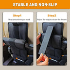 Truck Gun Rack（Set of 2）, Seat Back Gun Rack with Adjustable Straps, 600D Oxford Cloth, Universal Rifle Holder, PVC Coated, Secure Storage Pockets for Hunting Gear, Easy to Install Vehicle Gun Rack