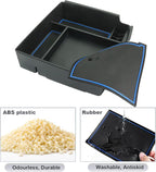 SKTU for 2022-2024 2025 2026 Kia Carnival Center Console Organizer 2022-2024 2025 2026 Carnival Accessories Insert ABS Materials Tray 2024 2025 2026 Carnival Console Tray with Coin and USB Hole (Blue)