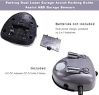 Parking Guide Assist Laser Sensor, 360 Degree Adjustable Car Stop Indicator with AC Adapter, Universal Dual Lasers Guide Motion Activated Parking Sensors for Most Cars
