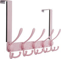 Dseap Over The Door Hook Hanger - Fits 1 3/8" to 1 3/4" Standard Doors | 5 Tri Hooks Heavy Duty Towel/Coat Rack | Door Organi