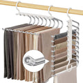 Upgrade 9 Layers Pants Hangers Space Saving, 2 Pack Pant Hangers Organizer Multifunctional Pants Rack Space Saver Closet Orga