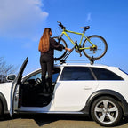 TOOENJOY Universal Fit Car Door Step, Foldable Roof Rack Door Step Up on Door Latch, Both Feet Stand Pedal Ladder, Easy Access to Rooftop for Most Car, SUV, Truck, Max Load 400 lbs (Grey)