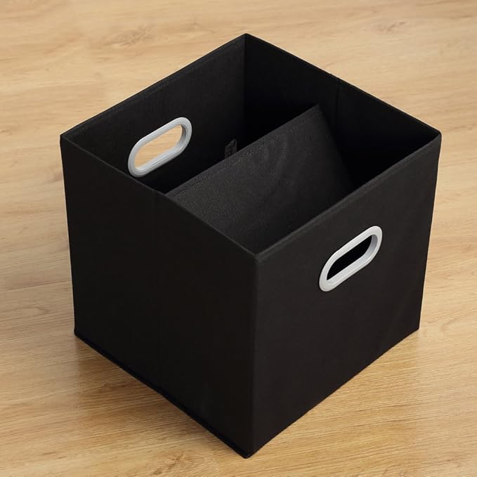 MAX Houser Fabric Storage Bins Cubes Baskets Containers with Dual Plastic Handles for Home Closet Bedroom Drawers Organizers 