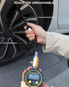ATsafepro Digital Tire Pressure Gauge - Backlit Display, 200 PSI Accurate Tire Gauge - Hold Function, Long Hose, Dual Head Air Chuck, 4 Units, Bleed Valve, AAA Battery, for Car Truck RV